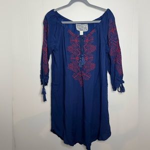 NWT Nick & Mo Blue Boho Dress, Small